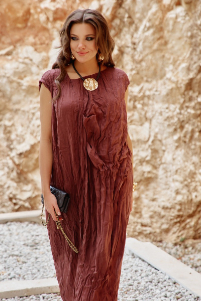 Платье Vittoria Queen 28033 шоколадный - фото 1