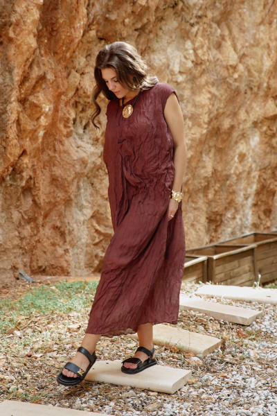 Платье Vittoria Queen 28033 шоколадный - фото 6