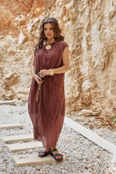 Платье Vittoria Queen 28033 шоколадный - фото 2