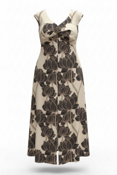 Платье Vittoria Queen 28153 экрю_коричневый_принт - фото 7
