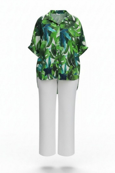 Блуза Vittoria Queen 28313/1бл зеленый_принт - фото 8