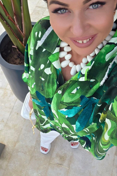 Блуза Vittoria Queen 28313/1бл зеленый_принт - фото 6