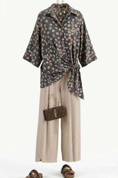 Брюки Vittoria Queen 28613бр бежевый - фото 9