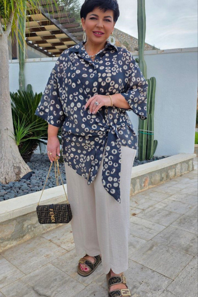 Брюки Vittoria Queen 28613бр бежевый - фото 8