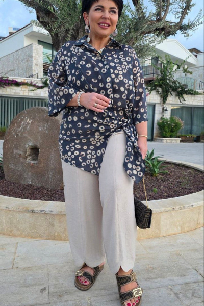 Брюки Vittoria Queen 28613бр бежевый - фото 7