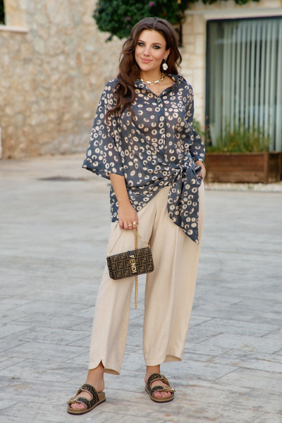 Брюки Vittoria Queen 28613бр бежевый - фото 6