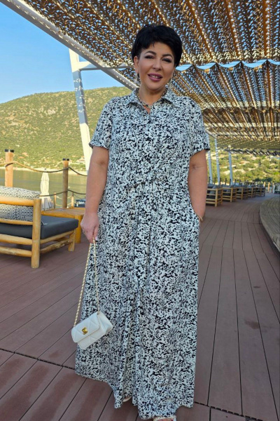 Платье Vittoria Queen 28673 молочно-черный_принт - фото 9