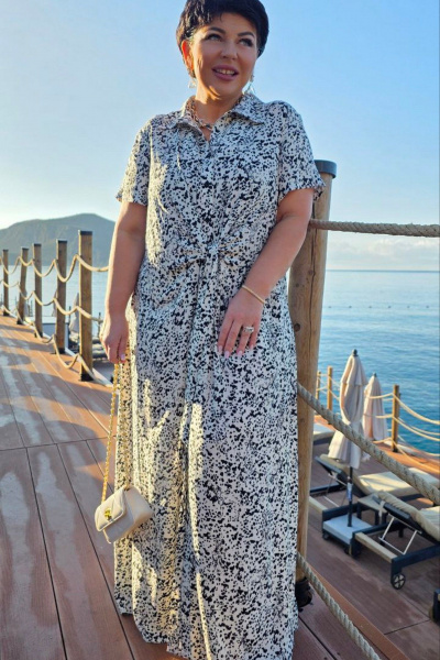 Платье Vittoria Queen 28673 молочно-черный_принт - фото 8