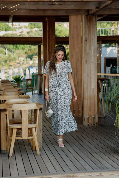 Платье Vittoria Queen 28673 молочно-черный_принт - фото 6