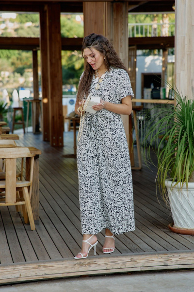 Платье Vittoria Queen 28673 молочно-черный_принт - фото 5