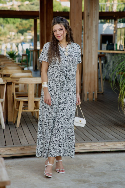 Платье Vittoria Queen 28673 молочно-черный_принт - фото 4