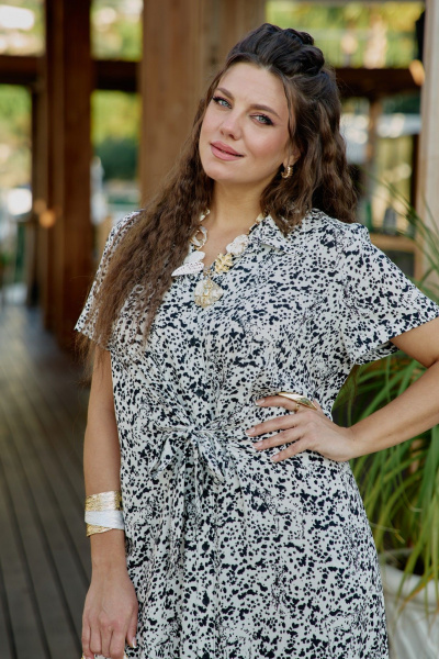 Платье Vittoria Queen 28673 молочно-черный_принт - фото 2