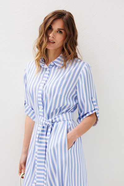 Платье Ларс Стиль 1232 голубой-молочный - фото 3