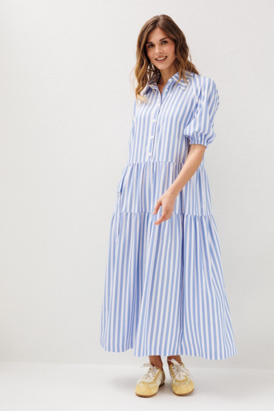 Платье Ларс Стиль 1231 голубой-молочный - фото 1