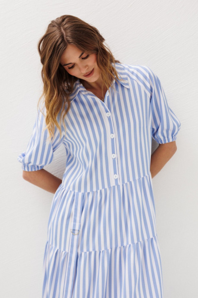 Платье Ларс Стиль 1231 голубой-молочный - фото 3