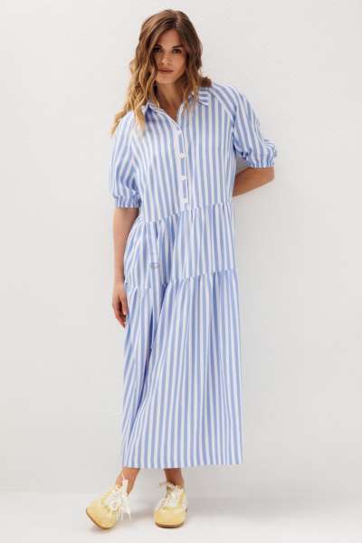 Платье Ларс Стиль 1231 голубой-молочный - фото 2