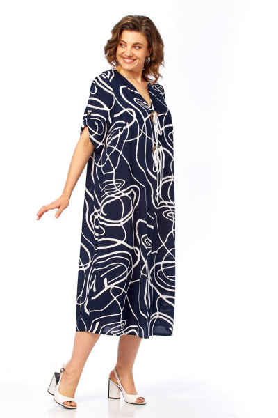 Платье SVT-fashion 600.1 темно-синий_с_белым - фото 3