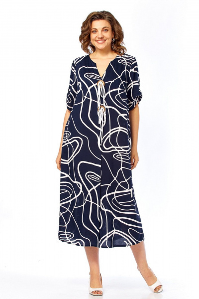 Платье SVT-fashion 600.1 темно-синий_с_белым - фото 1