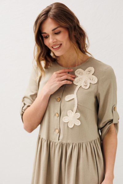 Платье Ларс Стиль 1228 бежевый - фото 5