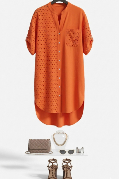 Платье Vittoria Queen 28993 оранжевый - фото 8