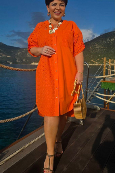 Платье Vittoria Queen 28993 оранжевый - фото 7