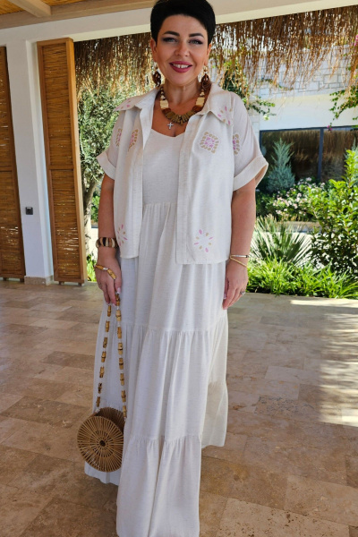 Блуза, платье Vittoria Queen 29203 кремовый - фото 5