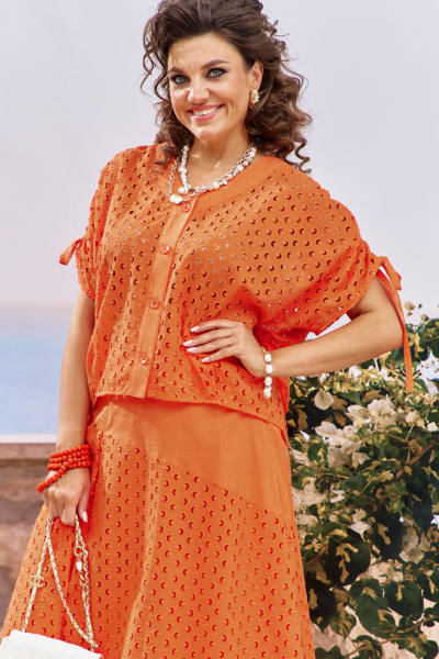 Блуза, юбка Vittoria Queen 29353 оранжевый - фото 3