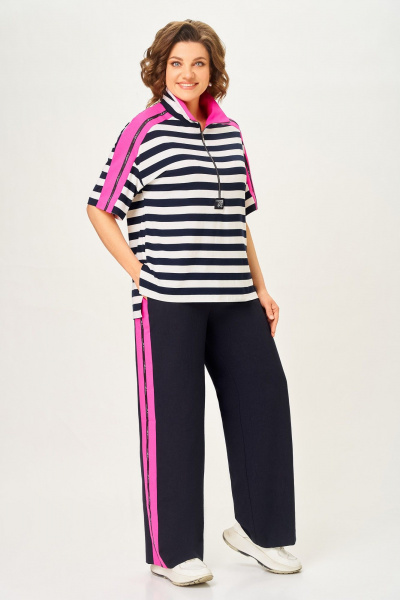 Брюки, джемпер DaLi 7042.2 синий-с-розовым - фото 9