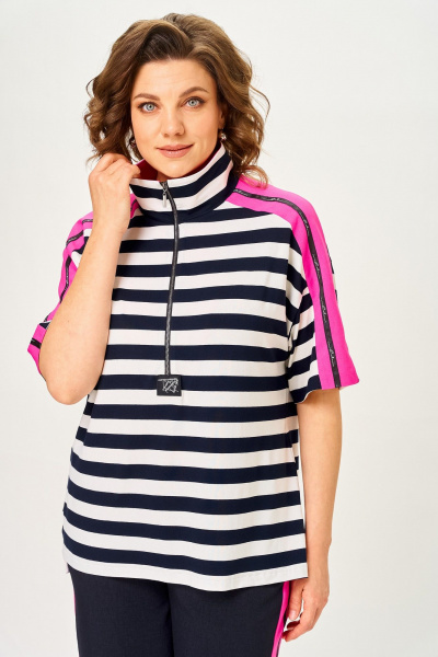 Брюки, джемпер DaLi 7042.2 синий-с-розовым - фото 5