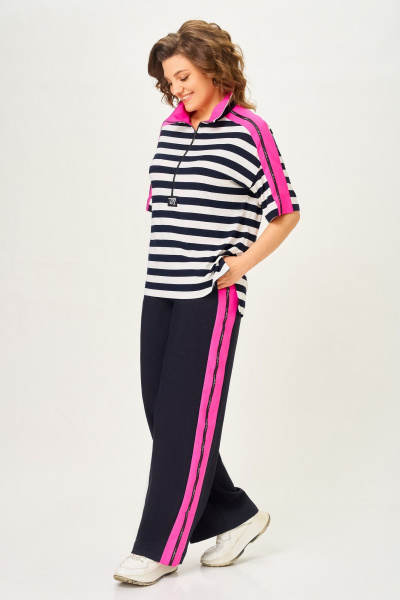 Брюки, джемпер DaLi 7042.2 синий-с-розовым - фото 2