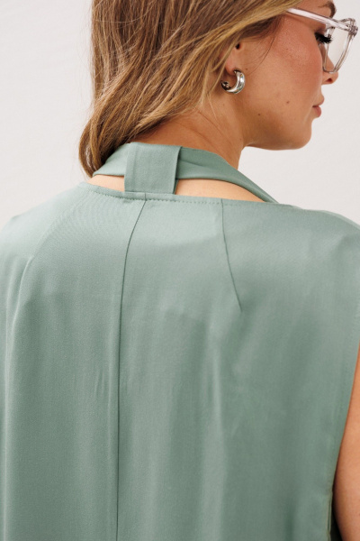 Зеленый укороченный костюм с жилетом и брюками Fantazia Mod 4787 - фото 7