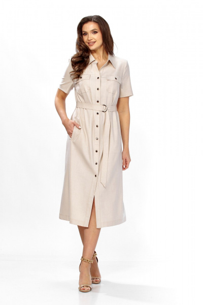 Платье Tensi 413 бежевый - фото 1