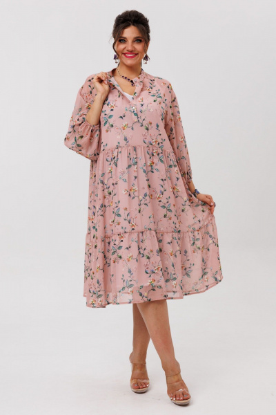 Платье Anelli 1657 пудровый-сад - фото 6