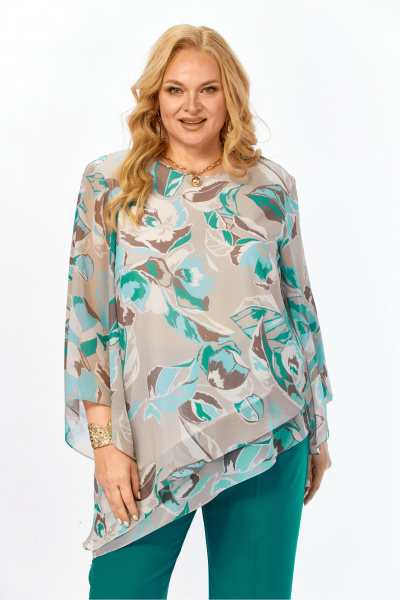 Блуза Элль-стиль 2459.1а бирюза - фото 8