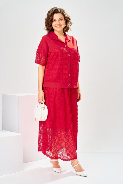 Жакет, юбка Romanovich Style 2-2904 красный - фото 3