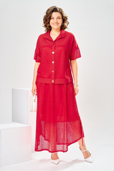 Жакет, юбка Romanovich Style 2-2904 красный - фото 1