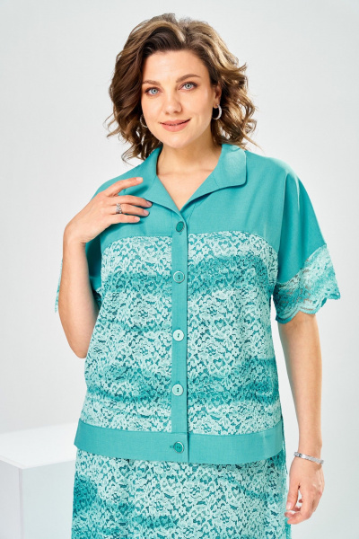 Жакет, юбка Romanovich Style 2-2904 бирюзовый - фото 9