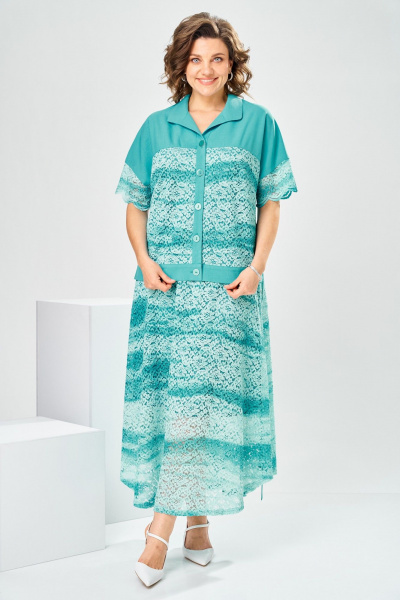 Жакет, юбка Romanovich Style 2-2904 бирюзовый - фото 5