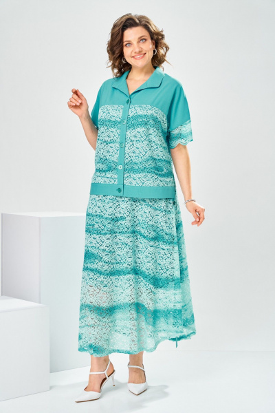 Жакет, юбка Romanovich Style 2-2904 бирюзовый - фото 1