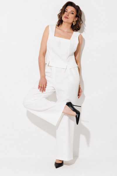 Брюки, жакет, топ ANASTASIA MAK 1123 красный+молочный - фото 15