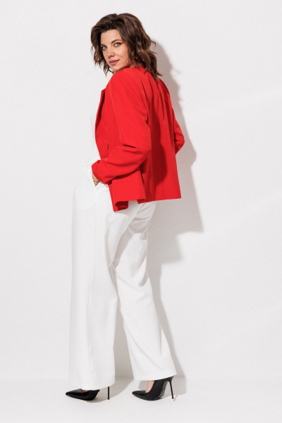 Брюки, жакет, топ ANASTASIA MAK 1123 красный+молочный - фото 7