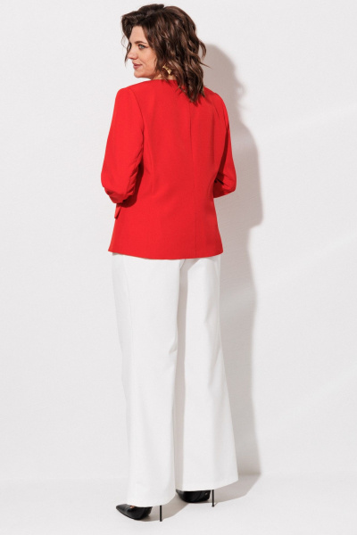 Брюки, жакет, топ ANASTASIA MAK 1123 красный+молочный - фото 8