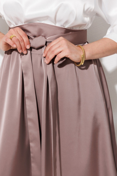 Платье ANASTASIA MAK 1229 жемчужный+капучино - фото 11