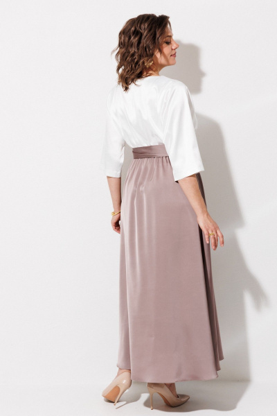 Платье ANASTASIA MAK 1229 жемчужный+капучино - фото 7