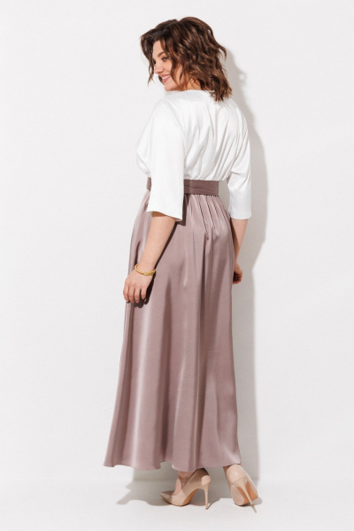 Платье ANASTASIA MAK 1229 жемчужный+капучино - фото 6