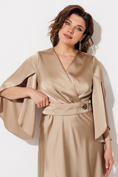 Платье ANASTASIA MAK 1309 песочный - фото 5