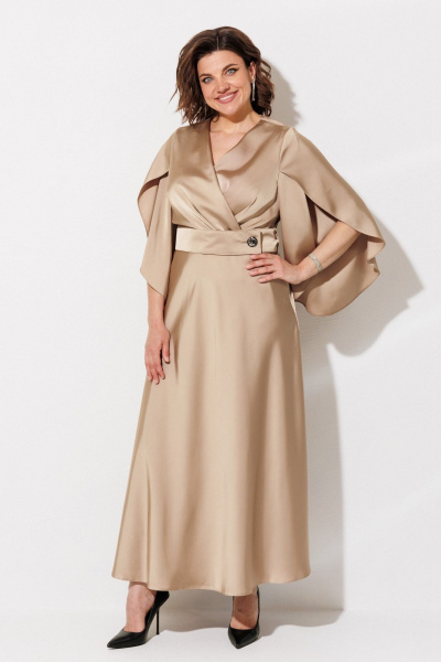 Платье ANASTASIA MAK 1309 песочный - фото 2