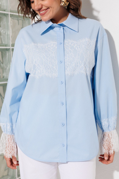 Блуза ANASTASIA MAK 1352 голубой - фото 8