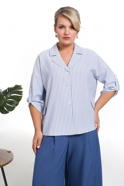 Брюки, жакет Alani Collection 2347 синий - фото 10