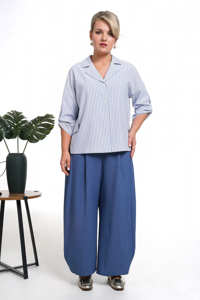 Брюки, жакет Alani Collection 2347 синий - фото 9